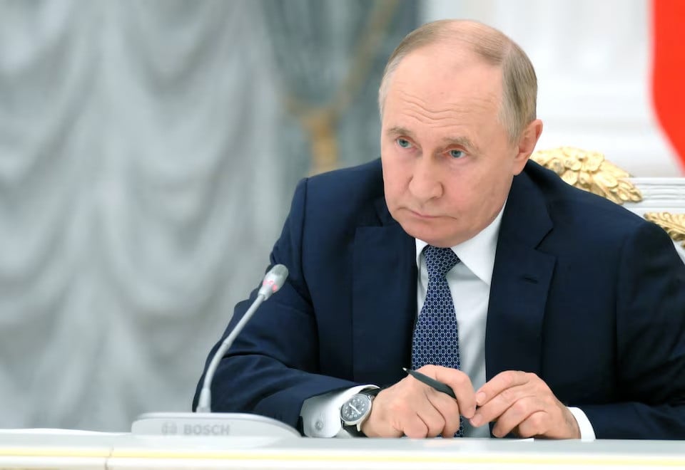 russian president vladimir putin chairs a meeting held to discuss issues on socio economic development of the regions of ukraine in moscow on july 24 2024 photp reuters