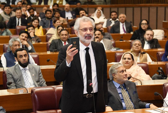 senior supreme court judge justice qazi faez isa attends parliament on the golden jubilee of the 1973 constitution photo facebook national assembly of pakistan
