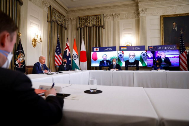 us president joe biden and vice president kamala harris not pictured participate beside staff and cabinet members in a virtual meeting with asia pacific nation leaders at the white house in washington photo reuters file us president joe biden and vice president kamala harris not pictured participate beside staff and cabinet members in a virtual meeting with asia pacific nation leaders at the white house in washington photo reuters file