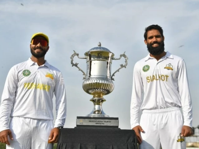 both captains sajid khan and amad butt posing with the trophy ahead of the final photo pcb both captains sajid khan and amad butt posing with the trophy ahead of the final photo pcb