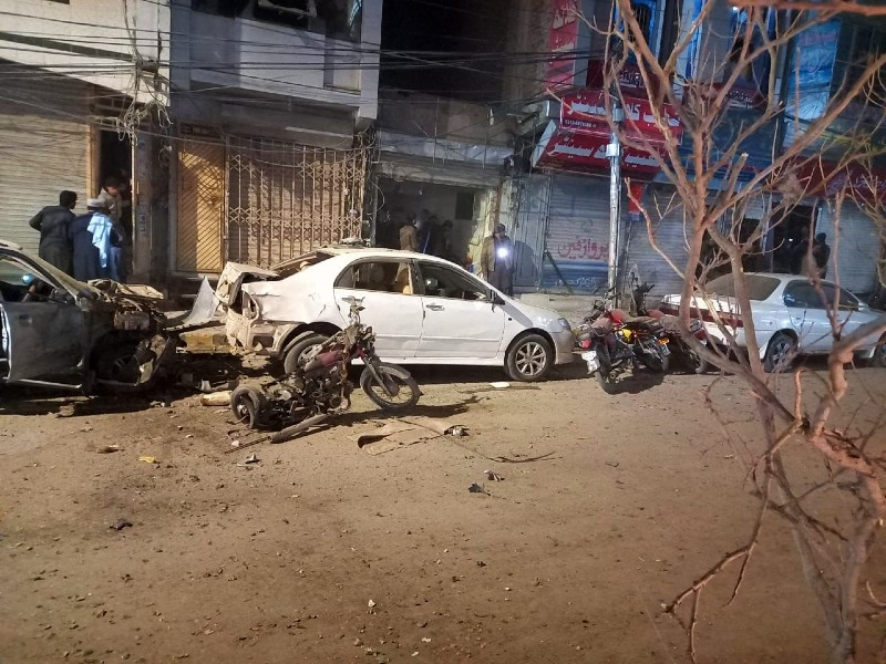 the blast damaged at least four nearby vehicles photo express