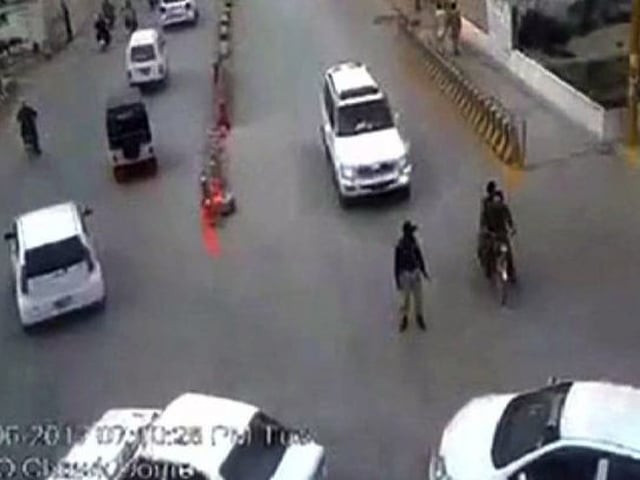mpa was arrested days after a fast moving vehicle belonging to him hit and ran over traffic sergeant haji attaullah at quetta s gpo chowk in june 2017 cctv screengrab mpa was arrested days after a fast moving vehicle belonging to him hit and ran over traffic sergeant haji attaullah at quetta s gpo chowk in june 2017 cctv screengrab