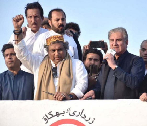 pti leaders addressing huqooq e sindh march in sukkur photo express pti leaders addressing huqooq e sindh march in sukkur photo express