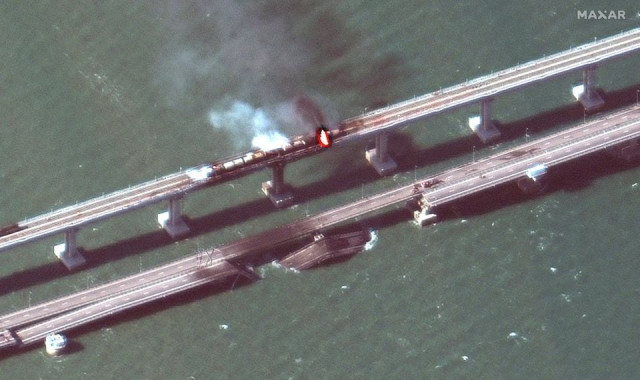 divers to check damage to blast hit crimea bridge key to russia s war
