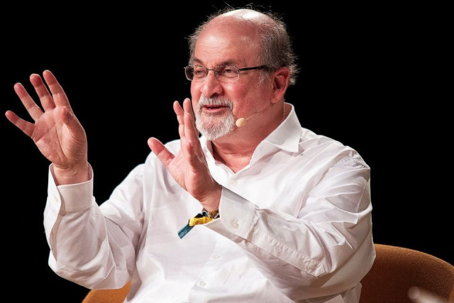 the writer salman rushdie interviewed during heartland festival in kvaerndrup denmark june 2 2018 photo reuters