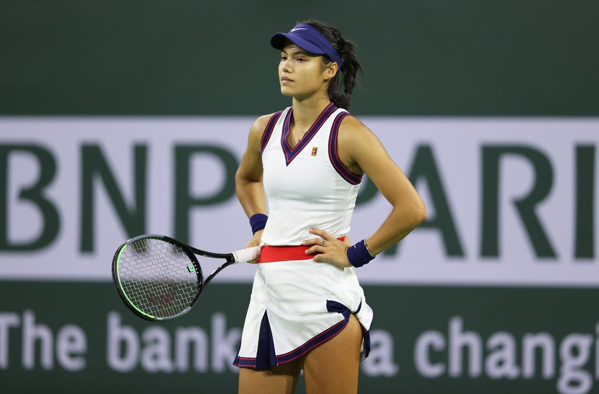 raducanu loses opener at indian wells