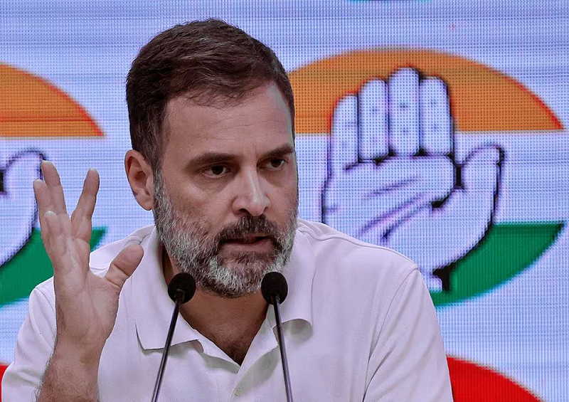 rahul gandhi a senior leader of india s main opposition congress party addresses the media in new delhi india august 11 2023 photo reuters