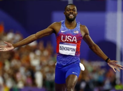 rai benjamin ends warholm s reign wins 400m hurdles gold at paris olympics rai benjamin ends warholm s reign wins 400m hurdles gold at paris olympics