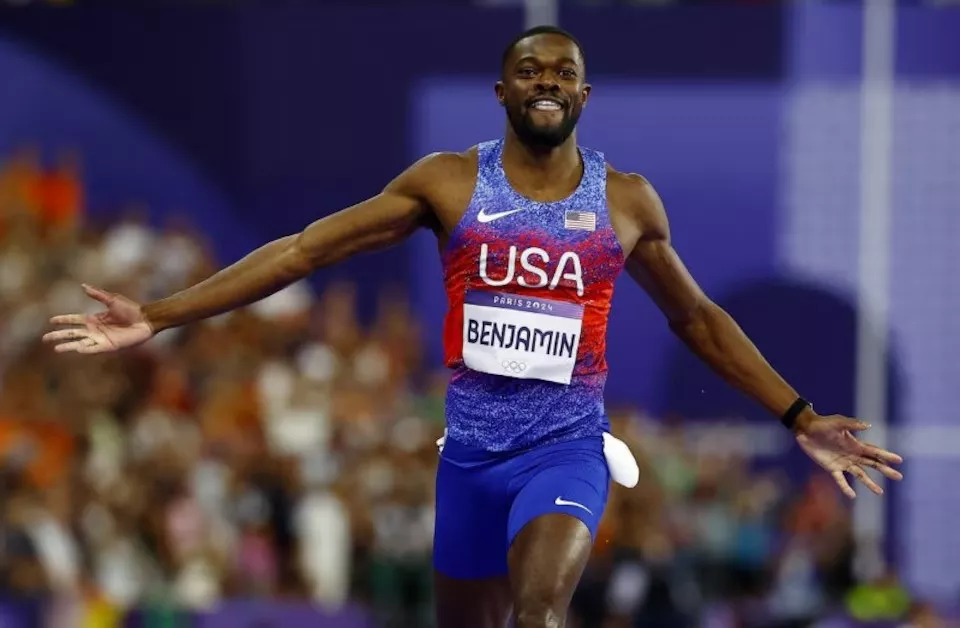 rai benjamin ends warholm s reign wins 400m hurdles gold at paris olympics rai benjamin ends warholm s reign wins 400m hurdles gold at paris olympics