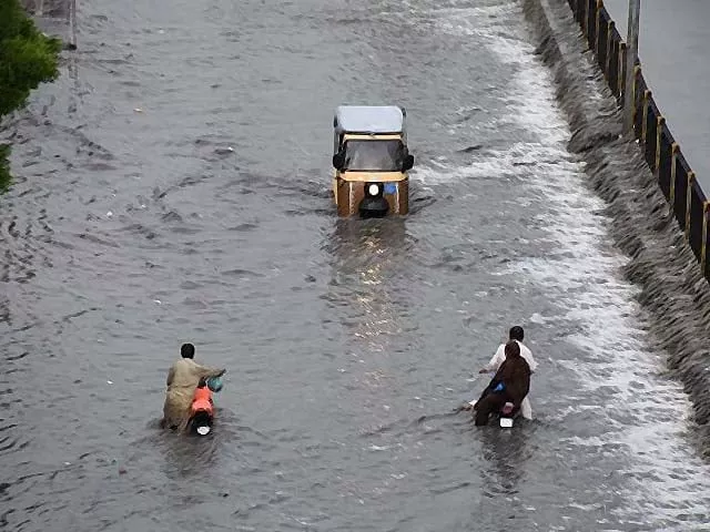 a view of a flooded road after heavy monsoon rains in karachi photo afp a view of a flooded road after heavy monsoon rains in karachi photo afp