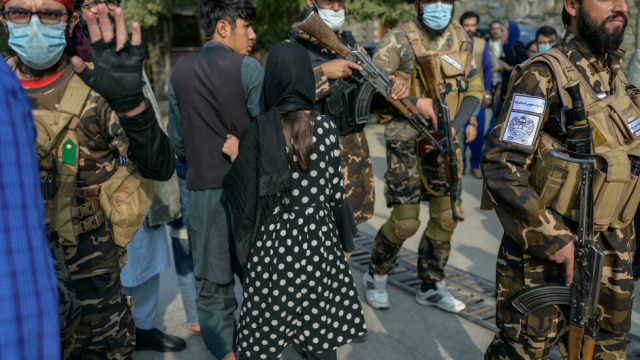 the taliban pushed back women protesters as they tried to continue with the small demonstration in kabul while a foreign journalist was hit with a rifle and blocked from filming afp the taliban pushed back women protesters as they tried to continue with the small demonstration in kabul while a foreign journalist was hit with a rifle and blocked from filming afp