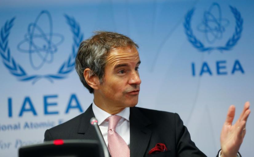 international atomic energy agency iaea director general rafael grossi addresses the media after a board of governors meeting at the iaea headquarters in vienna austria june 15 2020 reuters file