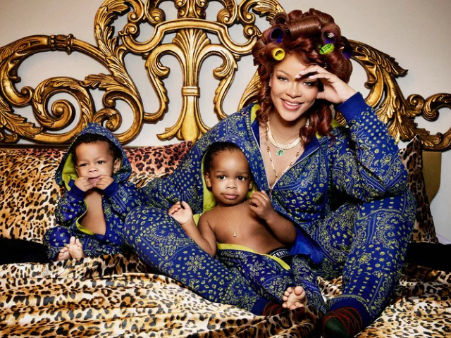 rihanna and kids in forever savage hooded onesie photo savage x fenty