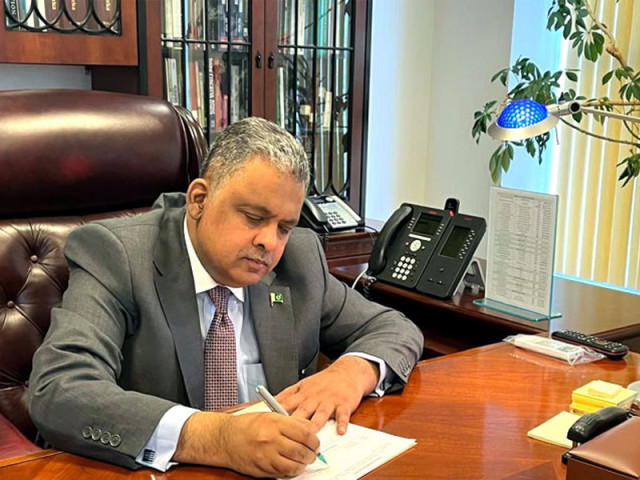 new pakistan envoy to us takes charge new pakistan envoy to us takes charge