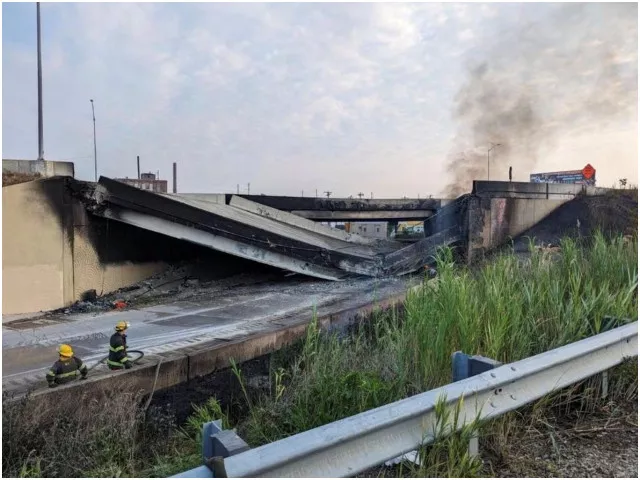 portion of i 95 in philadelphia collapses after vehicle engulfed by fire portion of i 95 in philadelphia collapses after vehicle engulfed by fire