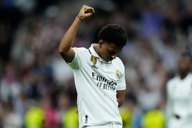 rodrygo raises fist in vinicius tribute rodrygo raises fist in vinicius tribute