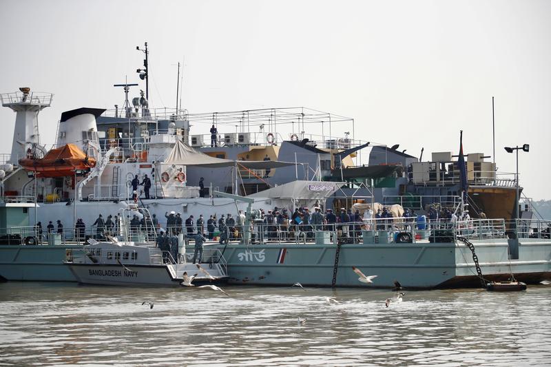 rohingyas board a ship as they are moved to bhasan char island in chattogram bangladesh december 4 2020 photo reuters