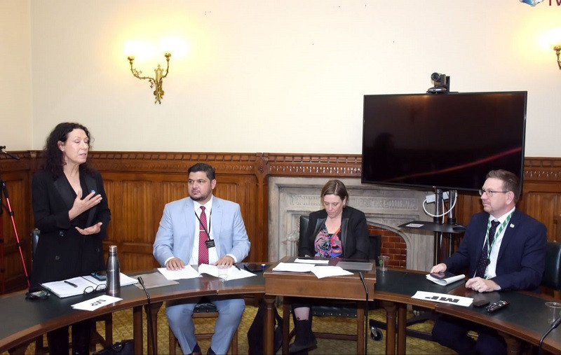 roundtable hosted by tehreek e kashmir uk president fahim kayani in the british parliament photo express