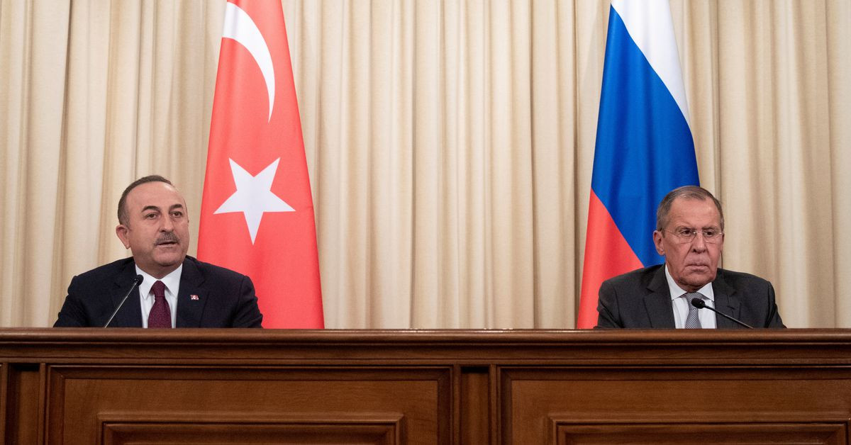 turkish foreign minister mevlut cavusoglu and russian foreign minister sergei lavrov attend a joint news conference following their talks in moscow russia january 13 2020 photo reuters