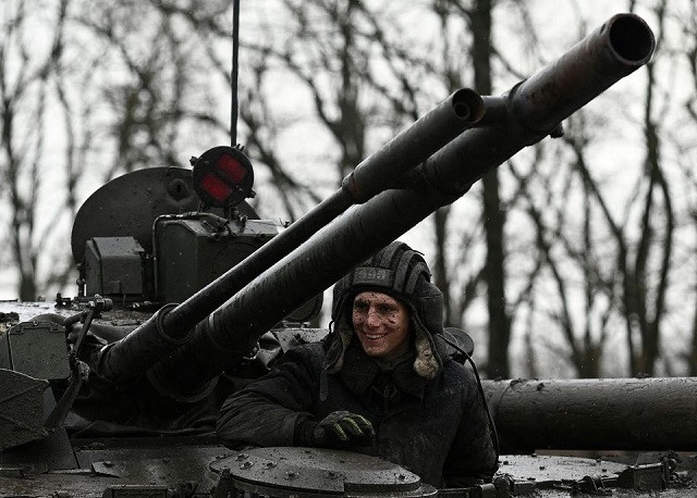 a russian service member is seen on a bmp 3 infantry fighting vehicle during drills held by the armed forces of the southern military district at the kadamovsky range in the rostov region russia february 3 2022 photo reuters