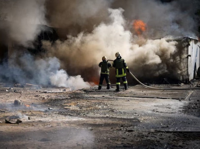 firefighters work at the site of a russian missile strike in odesa region ukraine august 26 2024 photo reuters firefighters work at the site of a russian missile strike in odesa region ukraine august 26 2024 photo reuters