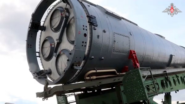 an icbm equipped with the nuclear capable avangard hypersonic glide vehicle is lifted to its launch silo in orenburg region russia photo reuters an icbm equipped with the nuclear capable avangard hypersonic glide vehicle is lifted to its launch silo in orenburg region russia photo reuters