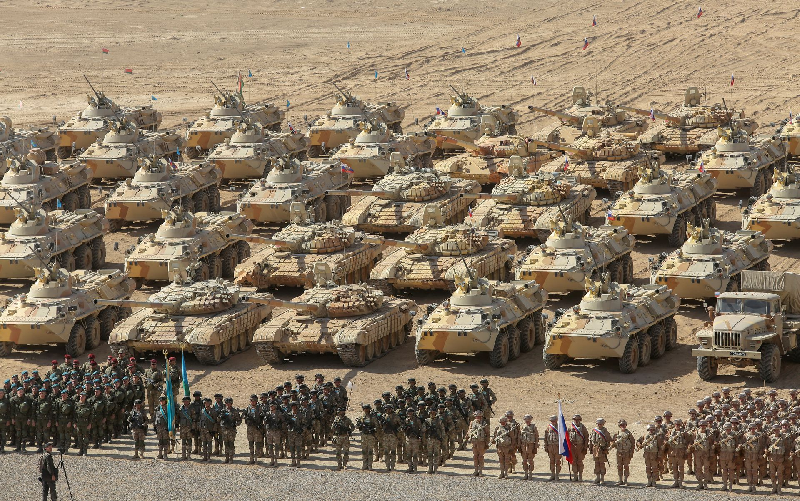 russian kazakh and belarusian service members line up during military drills carried out by the russia led collective security treaty organisation csto at the harb maidon training ground located near the tajik afghan border in the khatlon region tajikistan october 23 2021 photo reuters