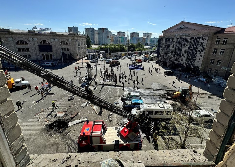 a view of the site of a russian air strike amid russia s attack on ukraine in kharkiv ukraine june 22 2024 photo reuters