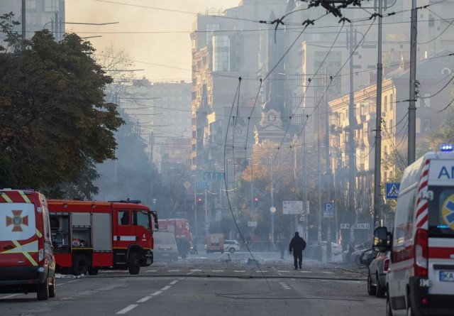 a view shows a street after a russian drone strike which local authorities consider to be iranian made unmanned aerial vehicles uavs shahed 136 amid russia s attack on ukraine in kyiv ukraine october 17 2022 photo reuters a view shows a street after a russian drone strike which local authorities consider to be iranian made unmanned aerial vehicles uavs shahed 136 amid russia s attack on ukraine in kyiv ukraine october 17 2022 photo reuters