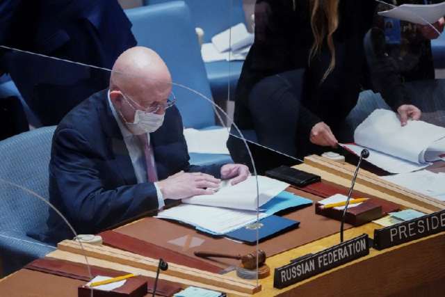 russia s ambassador to the united nations vassily nebenzia attends a united nations security council meeting on a resolution regarding russia s actions toward ukraine at the united nations headquarters in new york city us february 25 2022 photo reuters russia s ambassador to the united nations vassily nebenzia attends a united nations security council meeting on a resolution regarding russia s actions toward ukraine at the united nations headquarters in new york city us february 25 2022 photo reuters