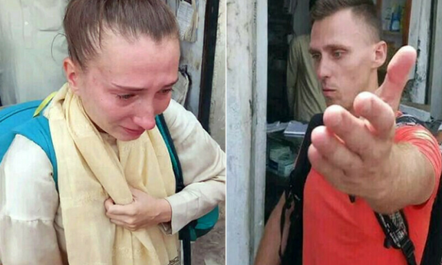 the russian couple who earlier this week complained of being harassed by the khyber pakhtunkhwa police photo screengrab the russian couple who earlier this week complained of being harassed by the khyber pakhtunkhwa police photo screengrab