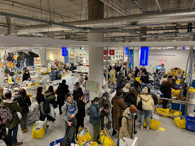 customers queue in ikea store in moscow russia march 3 2022 photo reuters customers queue in ikea store in moscow russia march 3 2022 photo reuters