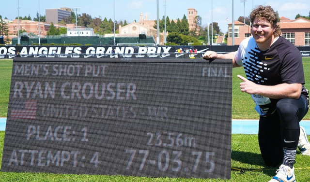 crouser shatters own world record crouser shatters own world record
