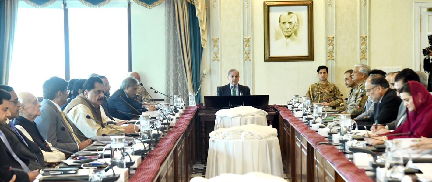 former prime minister shehbaz sharif chairs a meeting of the apex committee of special investment facilitation council sifc in islamabad on august 7 2023 photo pid