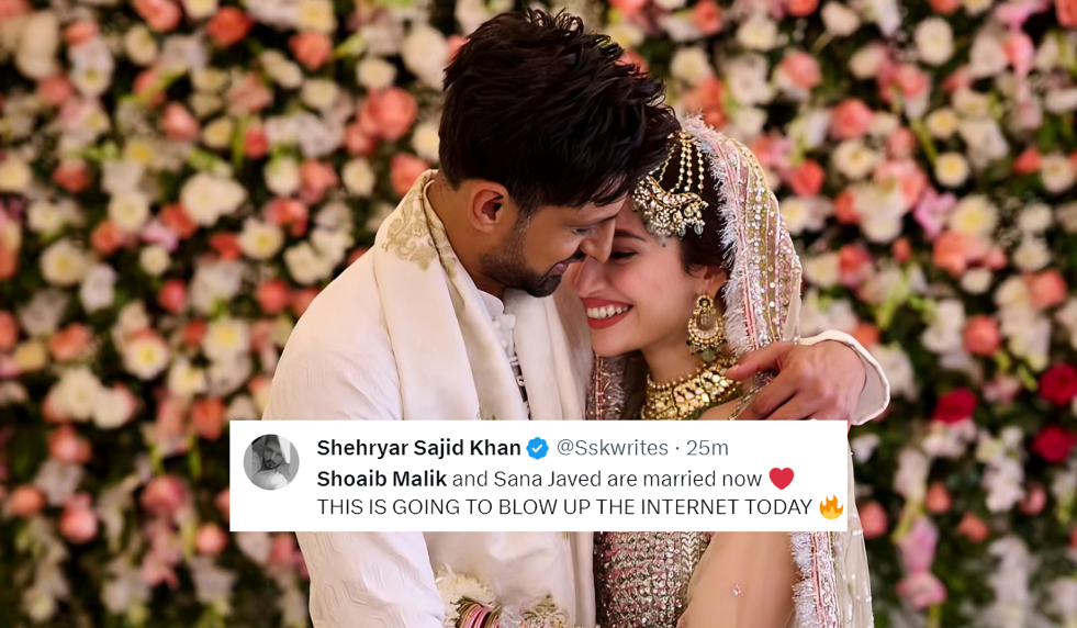 Web reacts to Shoaib Malik, Sana Javed’s marriage