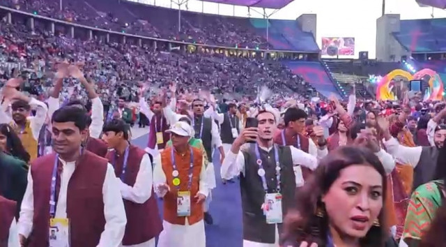 national squad arrives in berlin s olympia stadium for opening ceremony national squad arrives in berlin s olympia stadium for opening ceremony
