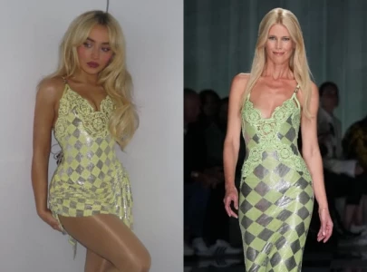 sabrina carpenter stuns in versace dress at wembley earning praise from claudia schiffer