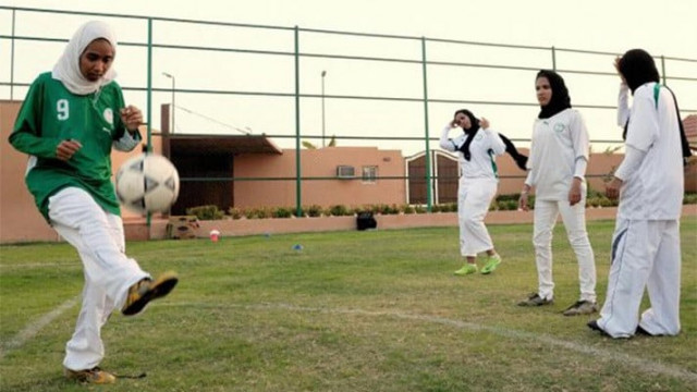 saudi women football team players pictured during a training session photo courtesy kawa news saudi women football team players pictured during a training session photo courtesy kawa news