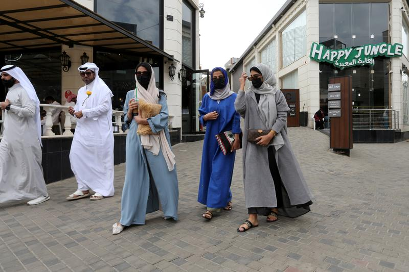 saudi women walk in abha high city as the summer season kicks off with health precautions amid the coronavirus disease photo reuters file