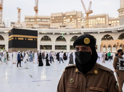 for the first time saudi women stand guard in makkah during hajj