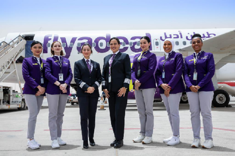 Photo of Saudi airline hails first flight with all-female crew