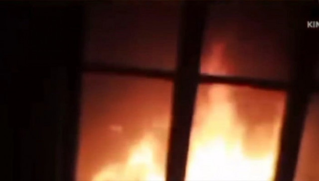 screengrab of a fire at a school in north waziristan photo express file screengrab of a fire at a school in north waziristan photo express file