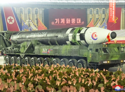 north korea shows off largest ever number of nuclear missiles at nighttime parade north korea shows off largest ever number of nuclear missiles at nighttime parade