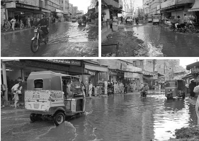 collapsed system broken sewerage lines spew filth in the lanes of a neighbourhood of the liaquatabad area of karachi photos express