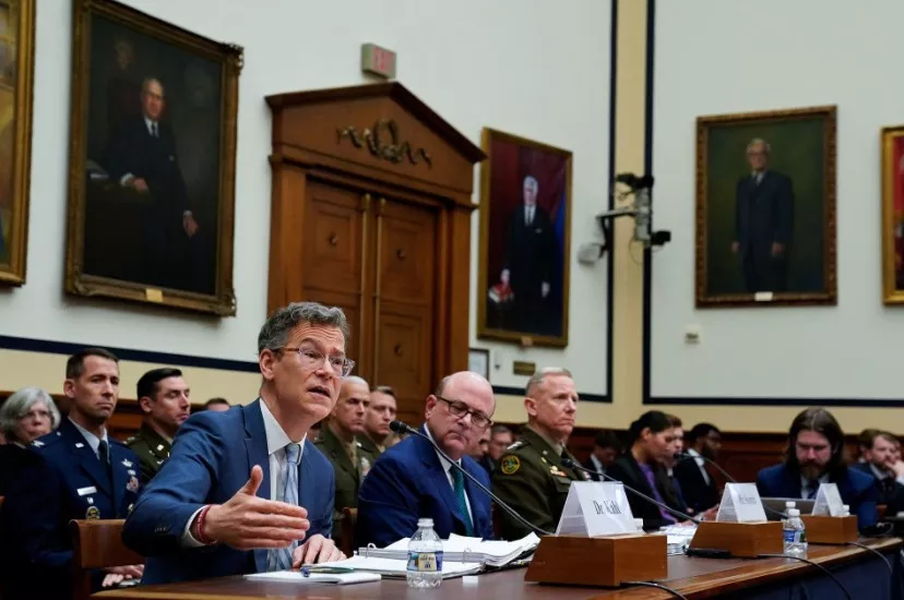 colin kahl under secretary of defense for policy testifies as department of defense inspector general robert storch and director for operations of the joint chiefs of staff us army lt gen douglas a sims ii listens during a house armed services committee hearing on oversight of us military support to ukraine on capitol hill in washington us february 28 2023 colin kahl under secretary of defense for policy testifies as department of defense inspector general robert storch and director for operations of the joint chiefs of staff us army lt gen douglas a sims ii listens during a house armed services committee hearing on oversight of us military support to ukraine on capitol hill in washington us february 28 2023