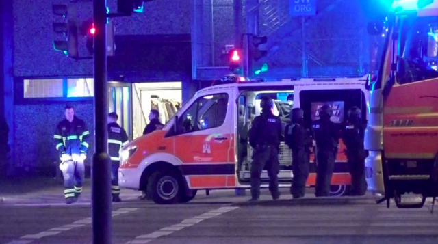 emergency workers and police gather at the scene following a deadly shooting in hamburg germany march 9 2023 in this still image taken from video photo nonstop news via reuters tv handout via reuters emergency workers and police gather at the scene following a deadly shooting in hamburg germany march 9 2023 in this still image taken from video photo nonstop news via reuters tv handout via reuters