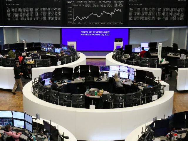 the german share price index dax graph is pictured at the stock exchange in frankfurt germany march 8 2023 photo reuters staff the german share price index dax graph is pictured at the stock exchange in frankfurt germany march 8 2023 photo reuters staff