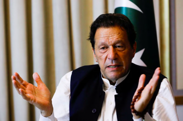 former pakistani prime minister imran khan gestures as he speaks with reuters during an interview in lahore pakistan march 17 2023 photo reuters former pakistani prime minister imran khan gestures as he speaks with reuters during an interview in lahore pakistan march 17 2023 photo reuters