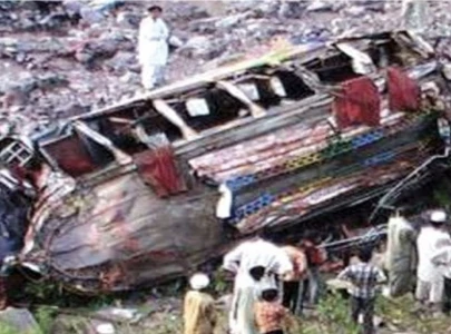10 killed as bus careens into ravine in ajk