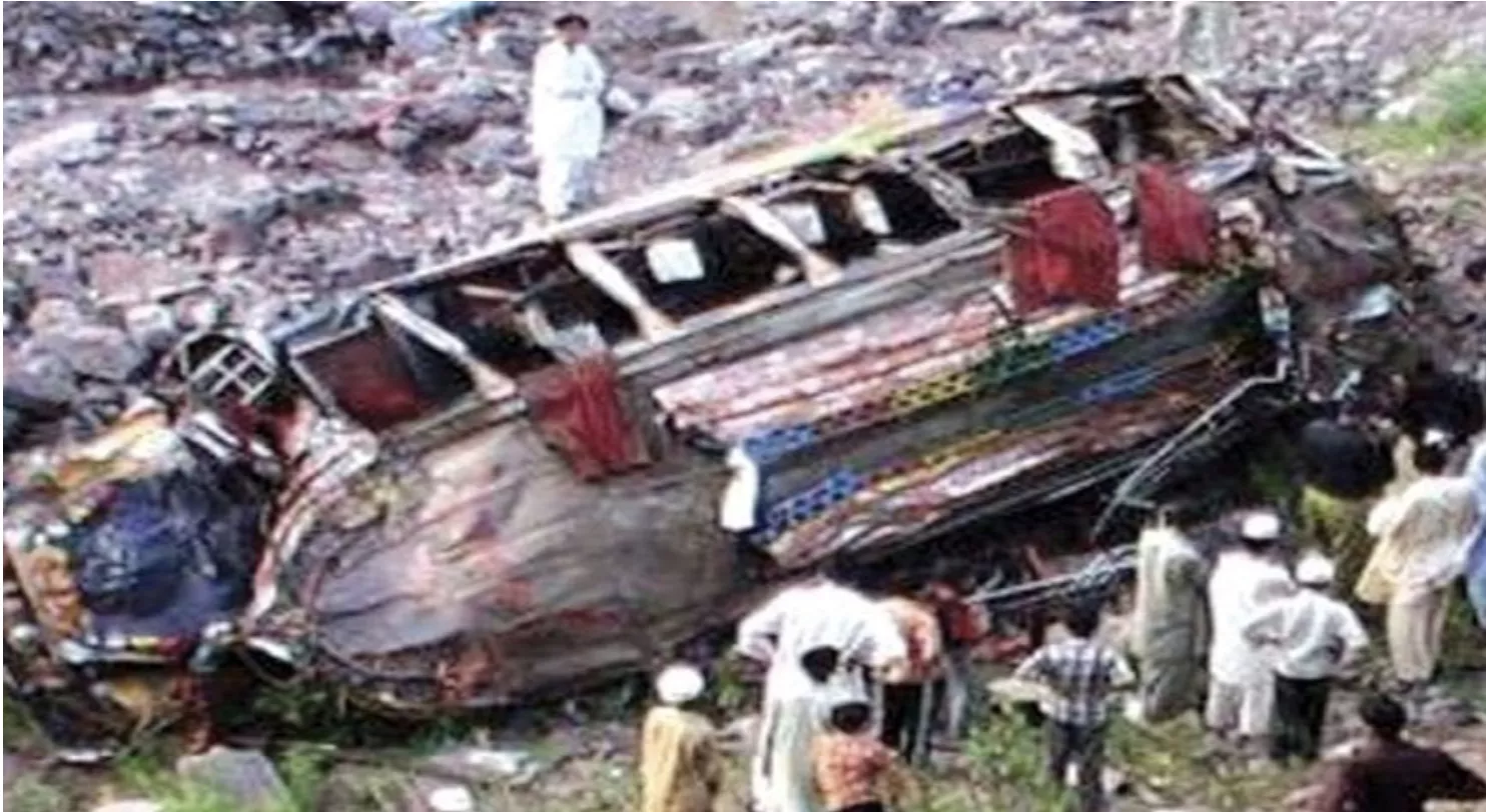 around 35 passengers were returning to gujranwala after attending an urs ceremony at nairian area near kotli when bus fell into a deep ravine photo radio pakistan